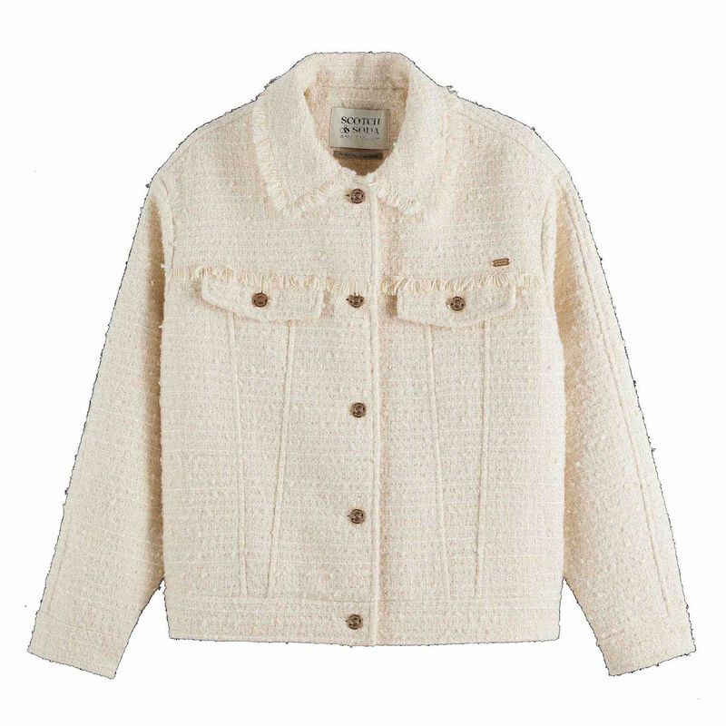 Scotch & Soda Boucle Tweed Trucker Jacket image number 0